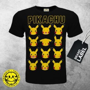 T-Shirt Pokemon - Pikachu Smorfie - PK14 - Label