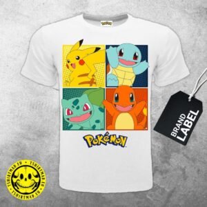 T-Shirt Pokemon Starter di Kanto - PK2 - Label