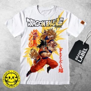 T-Shirt  Dragonball - Super  Lotta    - ADRGSBC - Bianco - Label