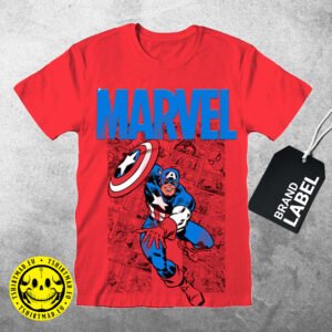 T-Shirt Bambino - Marvel  Cap America  - MMCAPA Rosso   - Label
