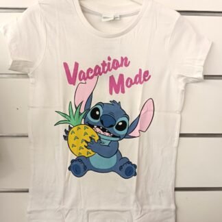 T-Shirt  Stitch - Vacation Mode - Bianca - label