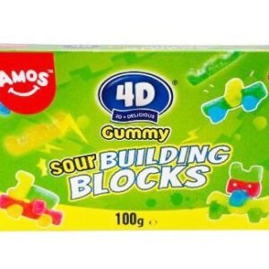 Amos 4D Gummy Sour Building Blocks Gusto Frutta Mista 100g