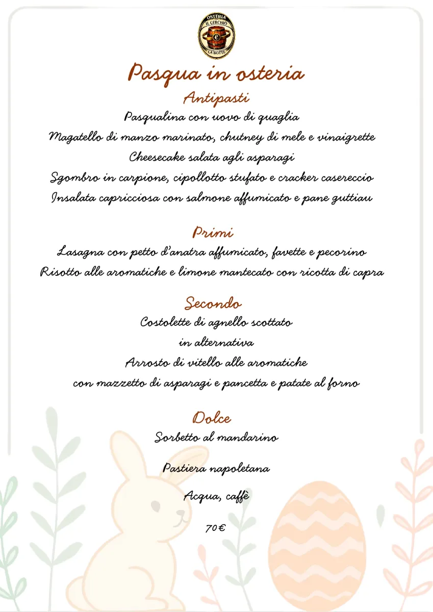 menu per pasqua